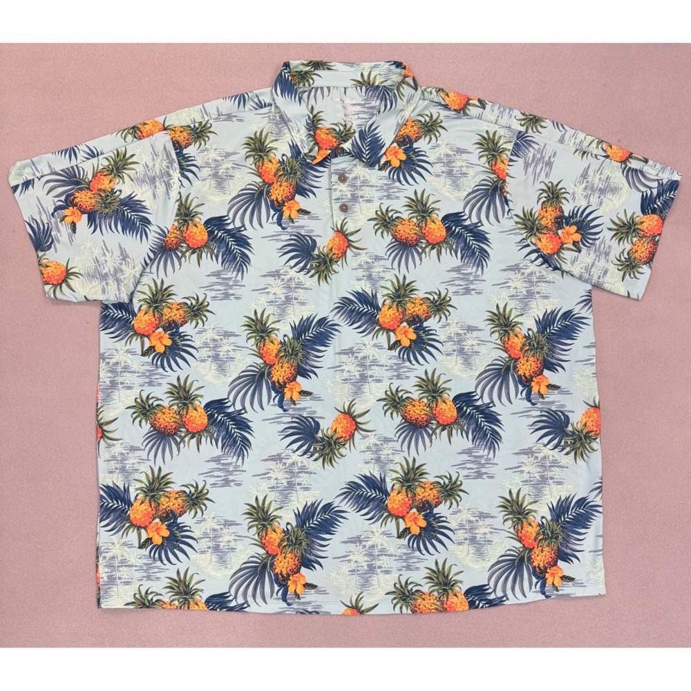 TOMMY BAHAMA Palm Desert Piña Isle IslandZone Polo‎ Shirt Mens 3XL Performance